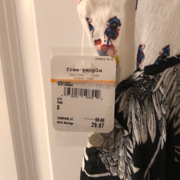 NWT Free People Floral high low tank size S - Picture 4 of 4